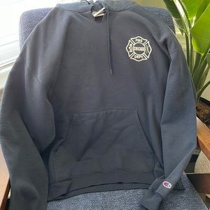 Champion Mens Navy Blue Chicago Fire Department Hoody